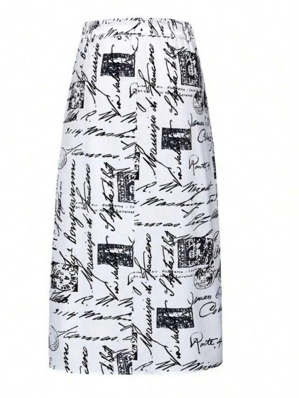 Women's Black & White Script-Print Maxi Skirt - Unbranded - Picture 3 of 5